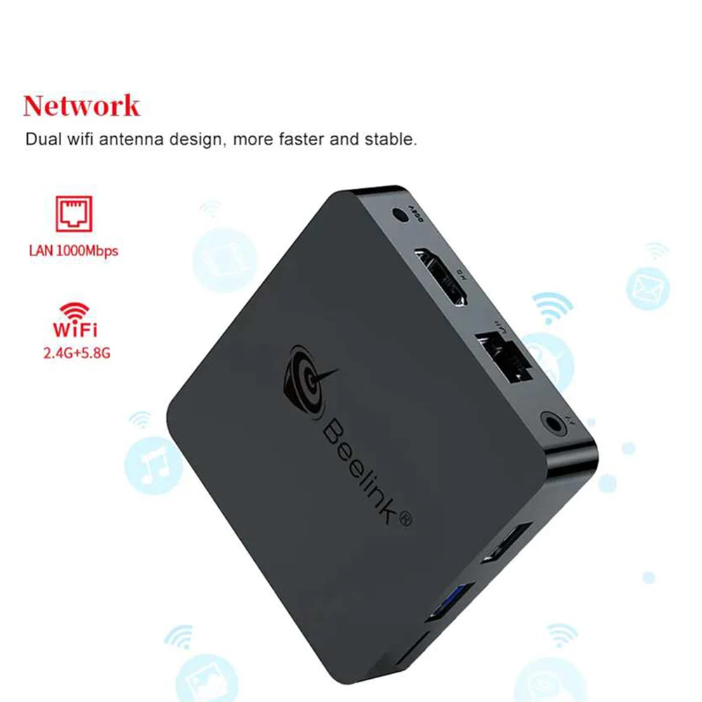Beelink Gt1 Mini Amlogic S905X2 1000 M Android 8,1 5Gtv Box Wifi Bluetooth 4,0 4 K медиаплеер с голосовым пультом дистанционного управления