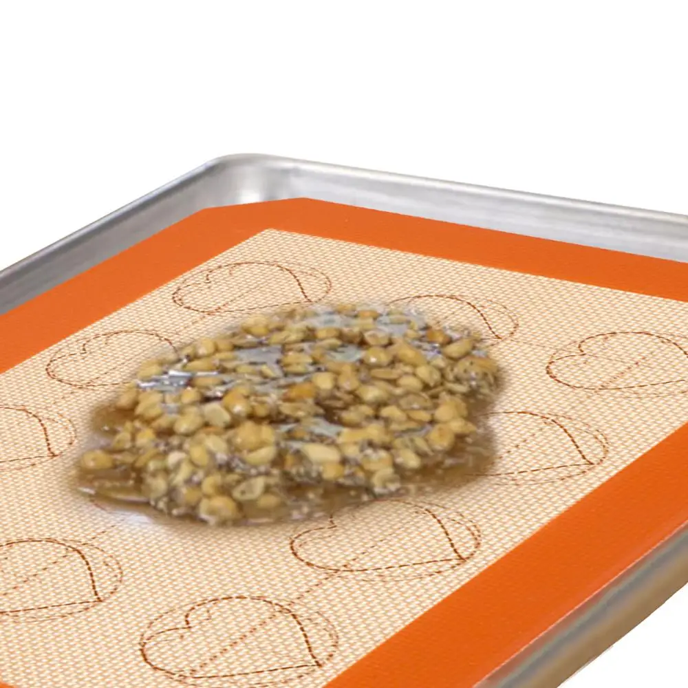 Bluedrop silicone baking mats macaron baking sheets non stick oven liner food grade sugar sheet for quarter size pan 21x29.5cm