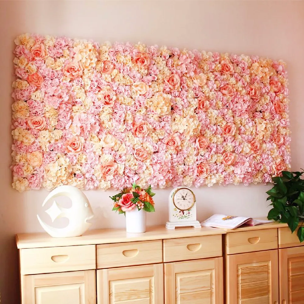 60x40cm Artificial Flower wall decoration Road Lead Hydrangea Peony Rose Flower for Wedding Arch Pavilion Corners decor floral