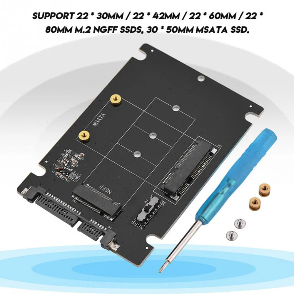 Переходная карта расширения все 2 в 1 mSATA SATA NGFF(M.2) к III SATA3 конвертер/адаптер