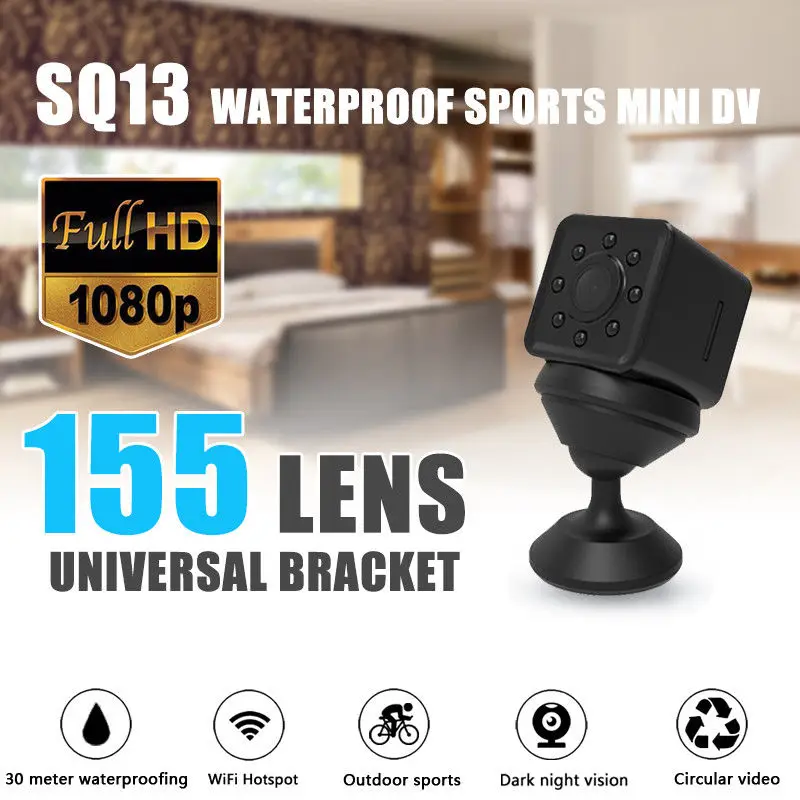 

SQ13 Mini HD 1080P WiFi Micro Camera DVR Lens Recorder 2K Night Vision