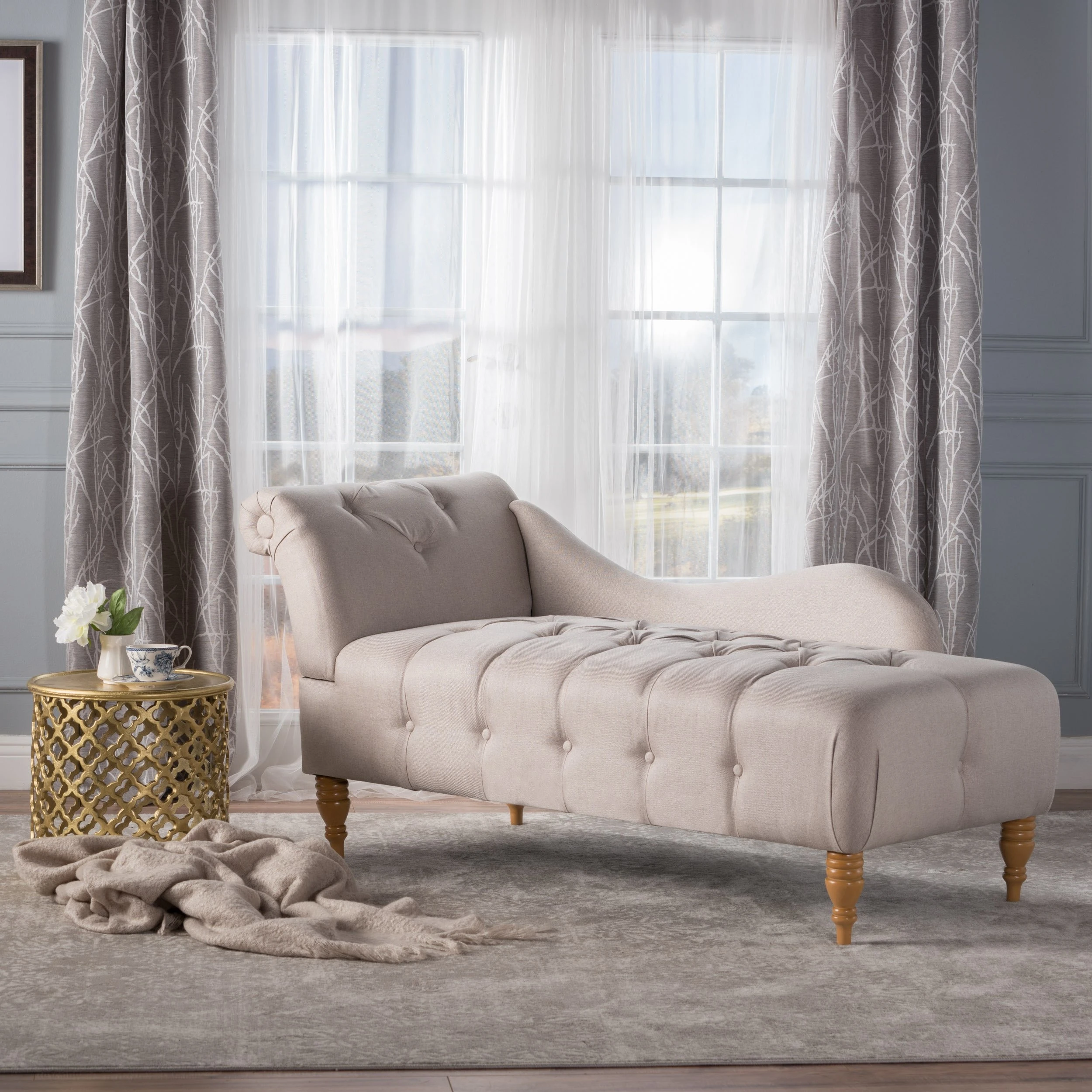 Antonina Plush Tufted Traditional Chaise LoungeChaise Lounge AliExpress