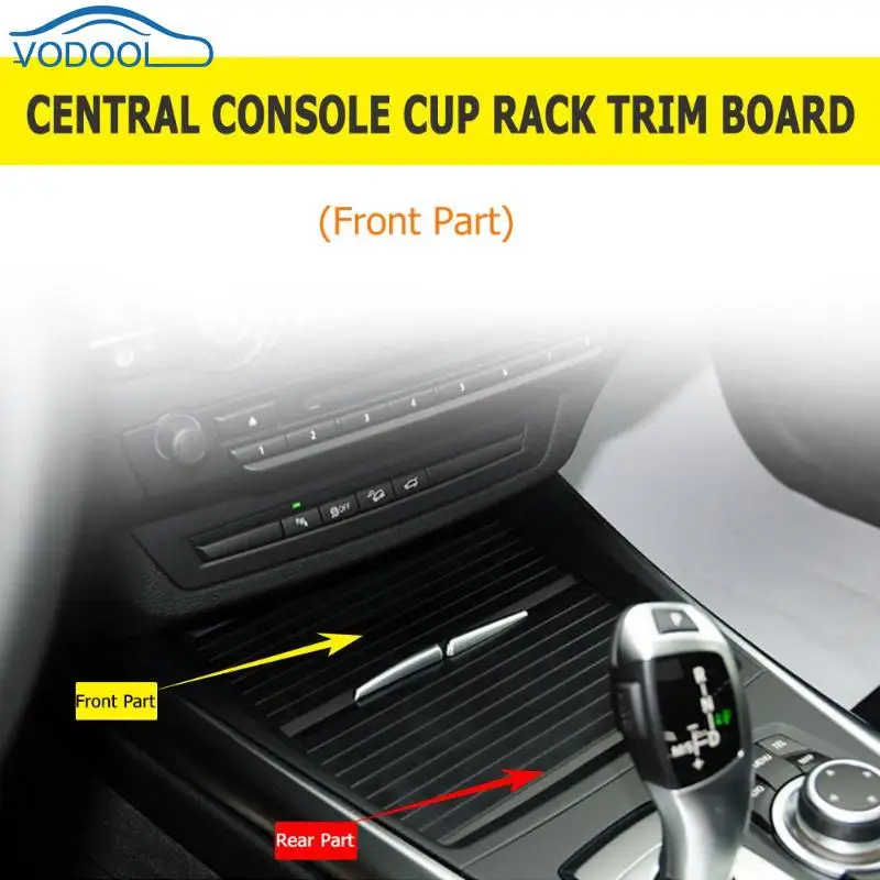 

Front + Rear Section Center Console Cover Slide Roller Blind for BMW X5 E70 07-13 Car Water Cup Rack Storage 2pcs New