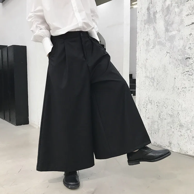 

27-44 2019 New fashion GD personality hairstylist skirt trousers men's and women's nine points wide leg pants plus size costumes