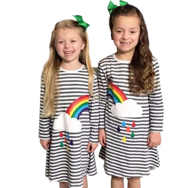 Baby Sister Matching Clothes Cute Baby Girls Costume Children Rainbow