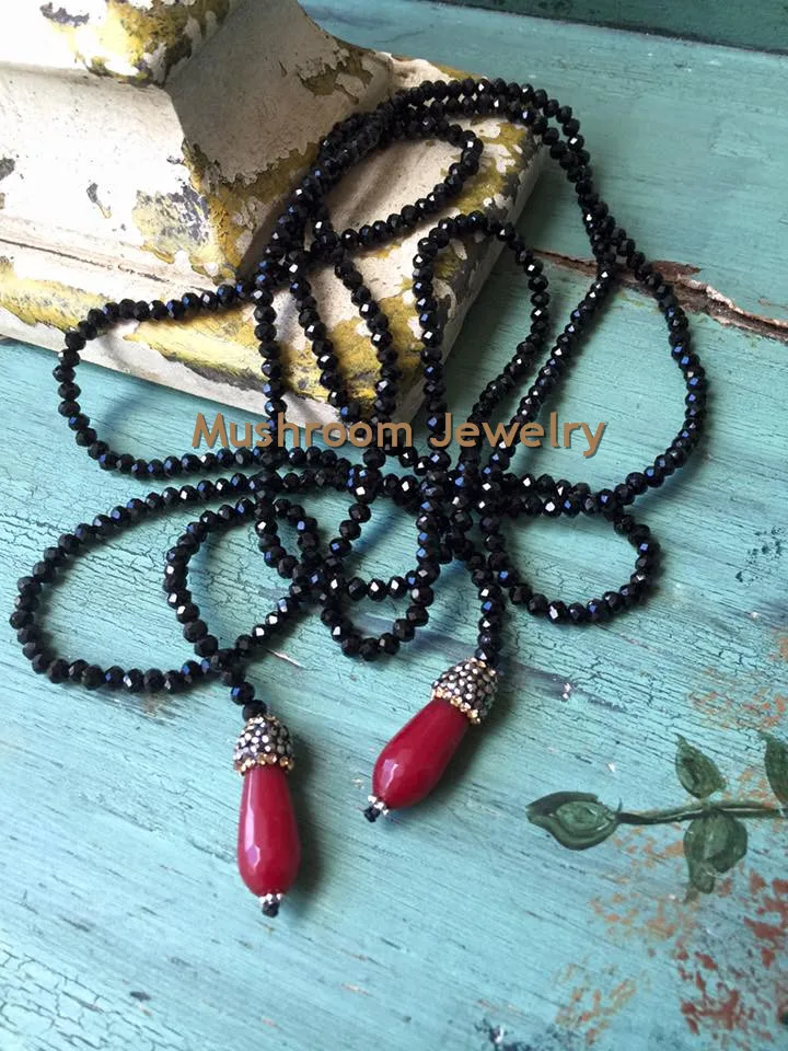 long lariat crystal pave bead wrap necklace | Украшения и аксессуары