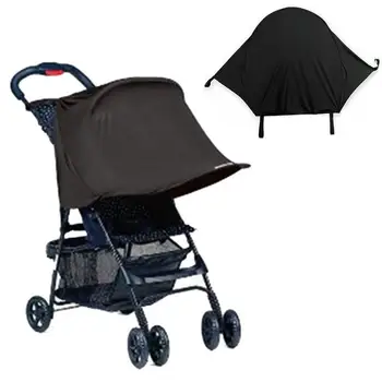 

Baby Stroller Sun Shade Cover Foldable UV Resistant Awning Breathable Waterproof Rain Cover With Side Pockets Cart Accessories