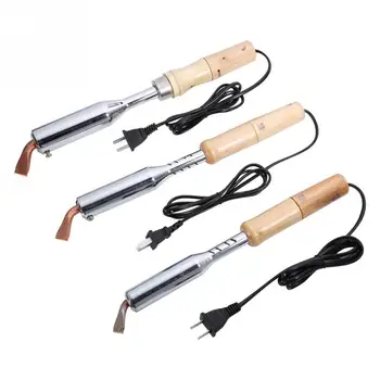 

220V Electric Soldering Iron Solder Welding Chisel Tip Wood Handle Home Welding Tools Wholesale