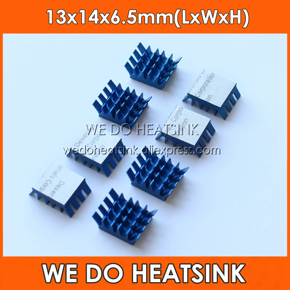

50pcs Aluminum Spiky Blue Cooling Cooler Heatsink With Thermal Double Sided Tape Applied