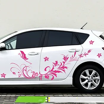 

1Pair Car Sticker Styling Decals Flower Butterfly Universal Auto Modified Decal Vinyl Sticker Decoration Film Whole Body Sticker