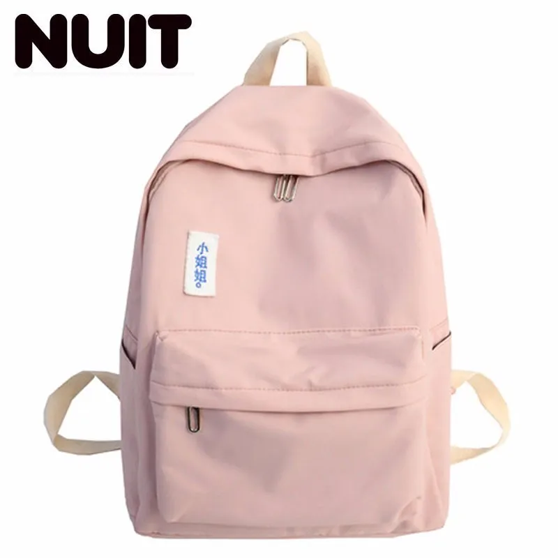 

Women Casual Nylon Backpack Bags For Girl Teenagers Middle School Student Woman Fresh Fashion Students Both Shoulders Bag