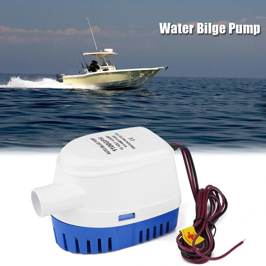 

Automatic Bilge Pump 1100GPH Boat 12V Marine Automatic Submersible Bilge Water Pump Fully Auto Float Switch Internal