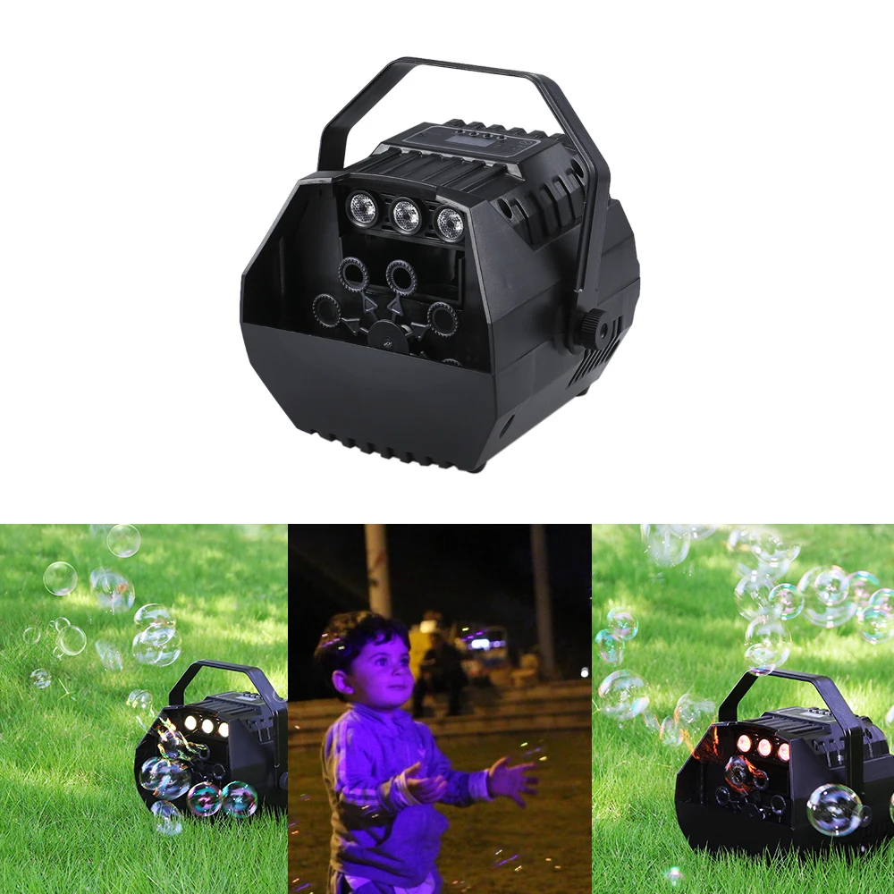 

For Wedding Birthday Parties Festivals Remote Control LED Lamp Romantic Stage Lights Wireless Automatic Bubble Machine Great