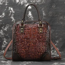 Высококачественная женская сумка из натуральной кожи, сумка для покупок, Женская винтажная сумка с принтом Oracle, натуральная кожа, тисненая сумка через плечо