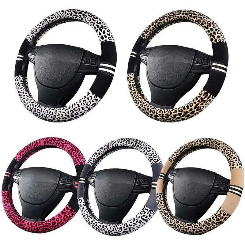 Professional Autumn Winter New Set Of Plush Steering Wheel Cover Leopard Fashion Steering Wheel Cover Accessories Professional Autumn Winter New Set Of Plush Steering Wheel Cover Leopard Fashion Steering Wheel Cover Accessories