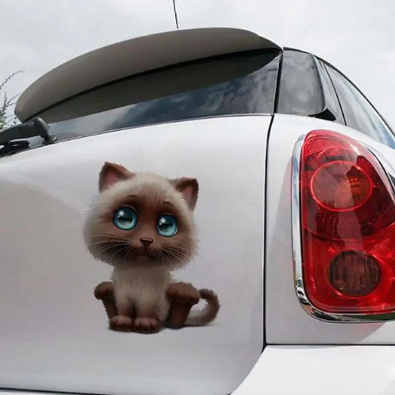 Cat Car Sticker 3D Cartoon Cute Sticker Car Decoration Waterproof