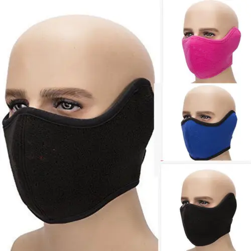

Outdoor Unisex Warm Fleece Cycling Bike Ski Snowboard Half Face Mask New Autumn Winter Warm Adjustable Mask With Magical Sticker