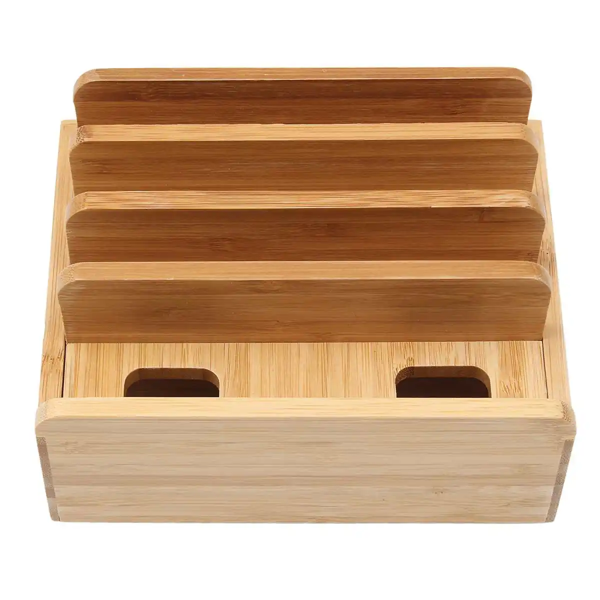 

Bamboo Multi-device Organizer Stand Bracket Charging Station Dock For Smartphone Tablet Multifunctional Storage Base Tool Parts
