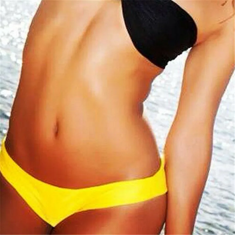 2019 Bikini Women Swimsuit Solid Back Bow Bikini Set Brazilian Cheeky Bottom Thong V Swimwear Panties Two-Piece Separates Briefs