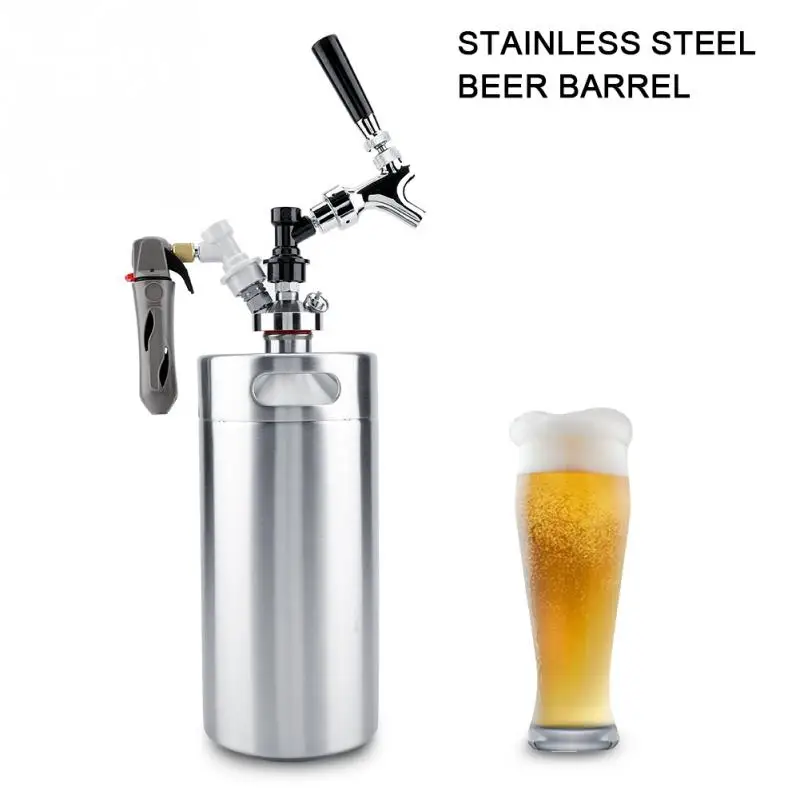 

3.6L Stainless Steel Beer Keg With Faucet Pressurized Home Brewing Craft Beer Dispenser Growler Beer Keg System