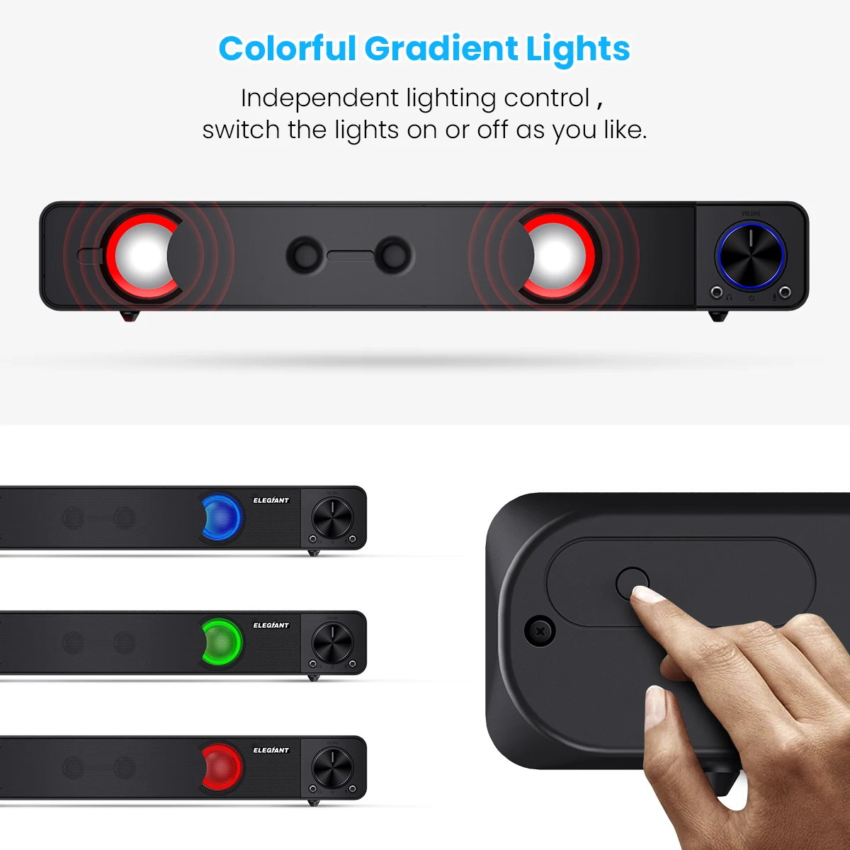 elegiant usb powered sound bar