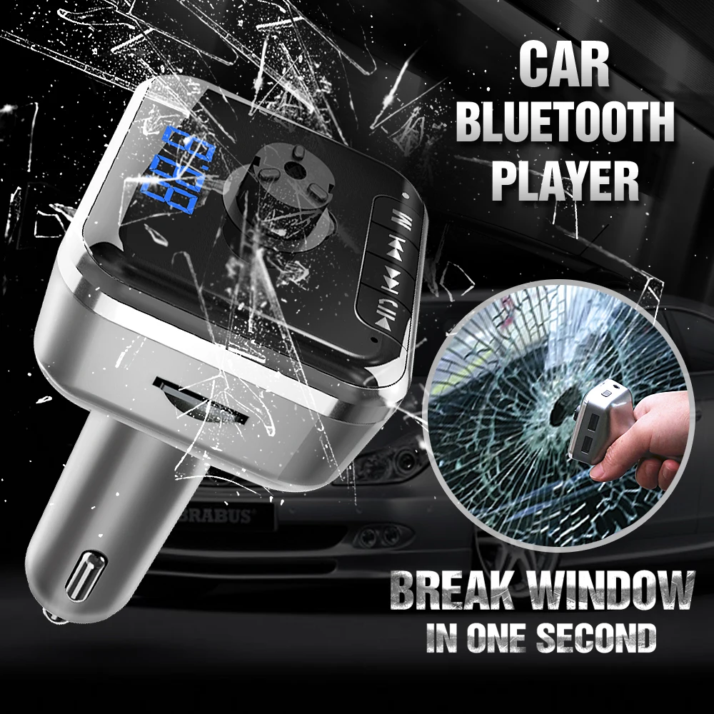 57*48*102 мм серый UV+ покрытие Беспроводной Bluetooth Автомобильный fm-передатчик Беспроводной адаптер USB Зарядное устройство Mp3 плеер