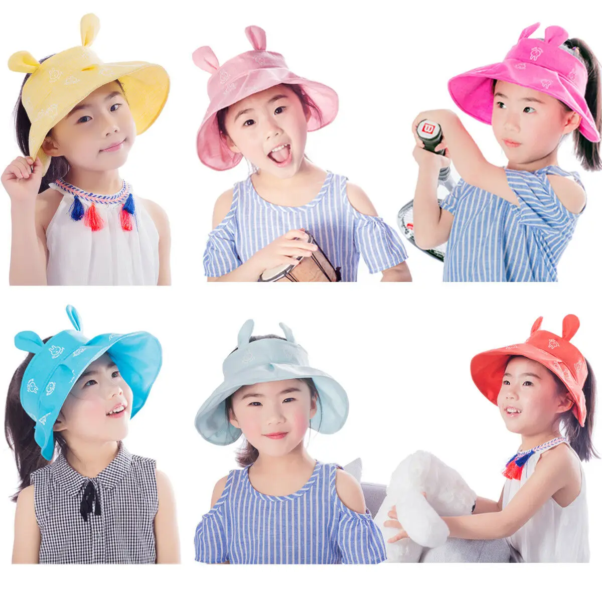 

Newborn Infant Baby Boy Girls Sun Hat Summer Beach Hat Bucket Cap 6M-4Y