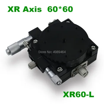 

Free shipping XR60-L XR60-R XR Axis 60mm Stage Parallel Movement and Rotating Platform optical Manual displacement Sliding Table