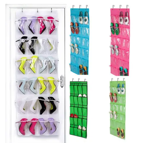 24 Pocket Shoe Space Door Hanging Organizer Rack Wall Bag Storage Closet Holder 24 Pocket Shoe Space Door Hanging Organizer Rack Wall Bag Storage Closet Holder