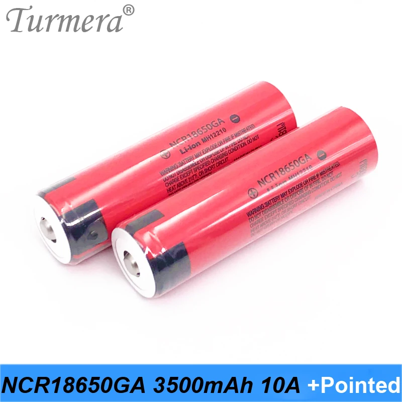 Аккумулятор для велосипеда 18650 ncr18650ga 3500 мАч 10 А с заостренным носком Turmera