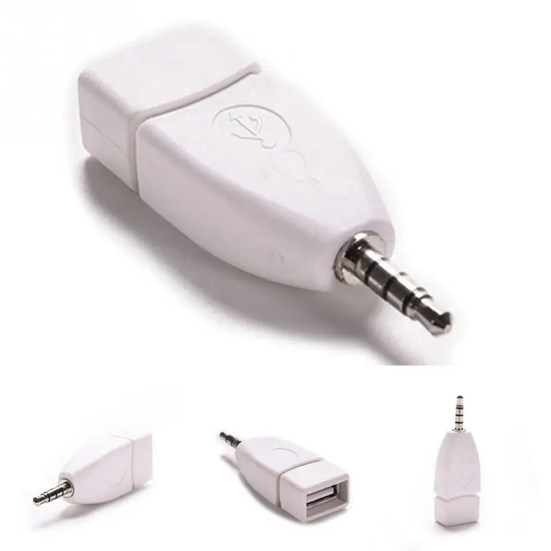 

3.5mm Male AUX Audio Plug Jack to USB 2.0 Female Converter Adapter Plug #25
