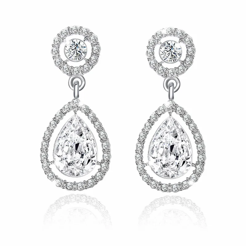 

2019 New Arrival Rushed Aretes Oorbellen The Aaa Fashion Simple Character Set Auger Zircon Long Earrings Manufacturers Selling