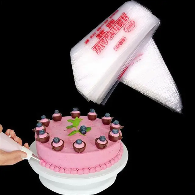 100pcs Plastic Disposable Pastry Bag Icing Piping Cake Cupcake