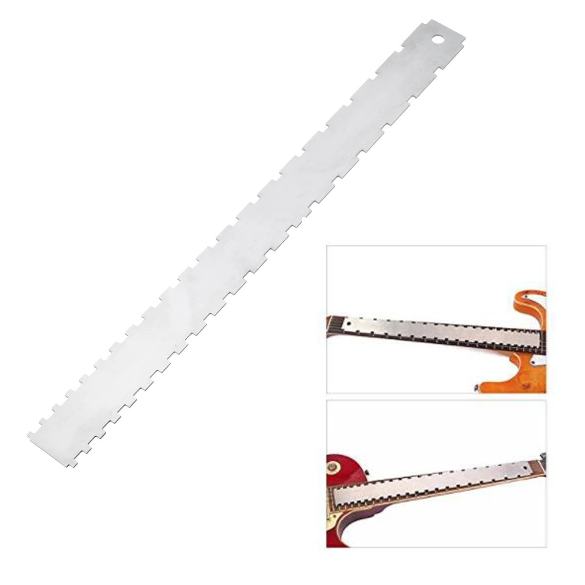 

1Pcs Guitar Neck Notched Ruler Tool Silver Stainless Steel Guitar Neck Notched Straight Edge Tool Guitarra Accessories