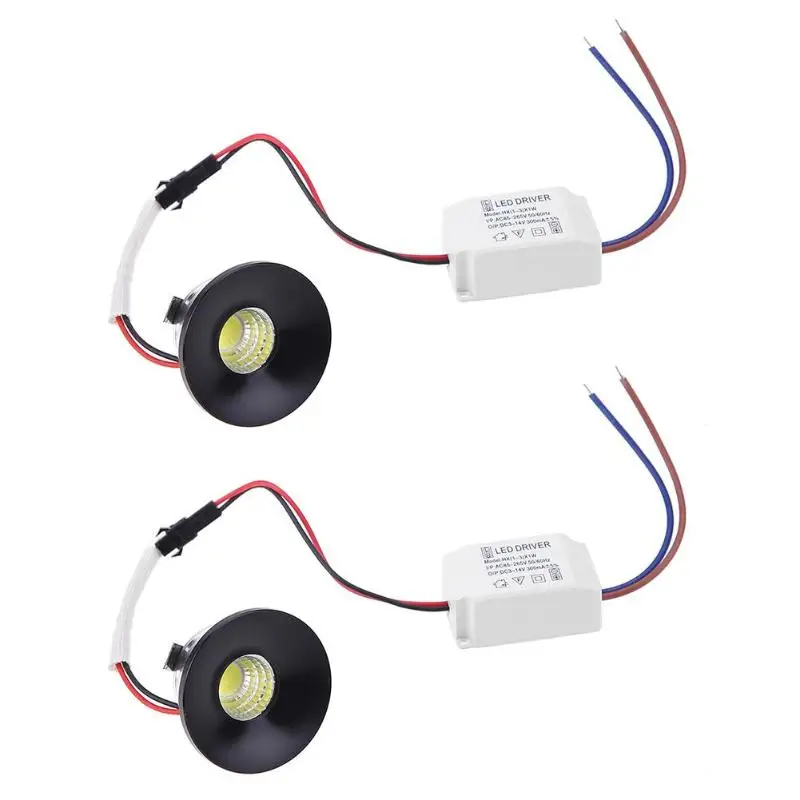 3 Вт Светодиодный светильник с темным креплением, черная Встраиваемая лампа, витрина для спальни, домашний декор