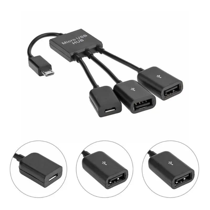 

ALLOYSEED 3 in 1 Micro USB Power Charging Host OTG Hub Cable Adapter for Samsung NOTE 2 i9100 i9300 XOOM A500