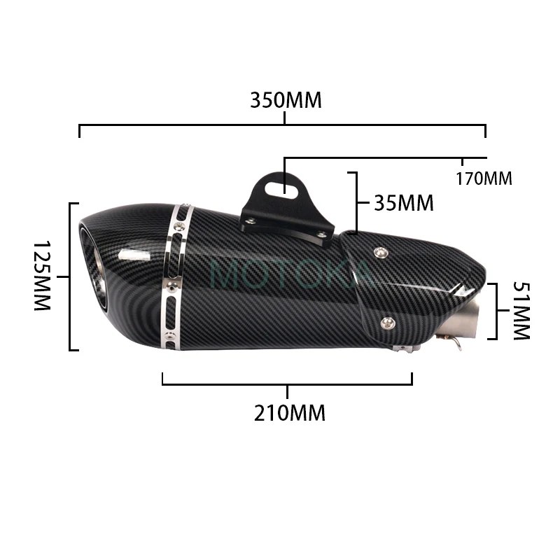 Universal 51mm de la motocicleta Yoshimura tubo de Escape para GSXR600 CRF230 ER6N Z750 Z800 CBR600 SV650 Tmax530 R3 Moto GP escapar sistema de Universal 51mm de la motocicleta Yoshimura tubo de Escape para GSXR600 CRF230 ER6N Z750 Z800 CBR600 SV650 Tmax530 R3 Moto GP escapar sistema de