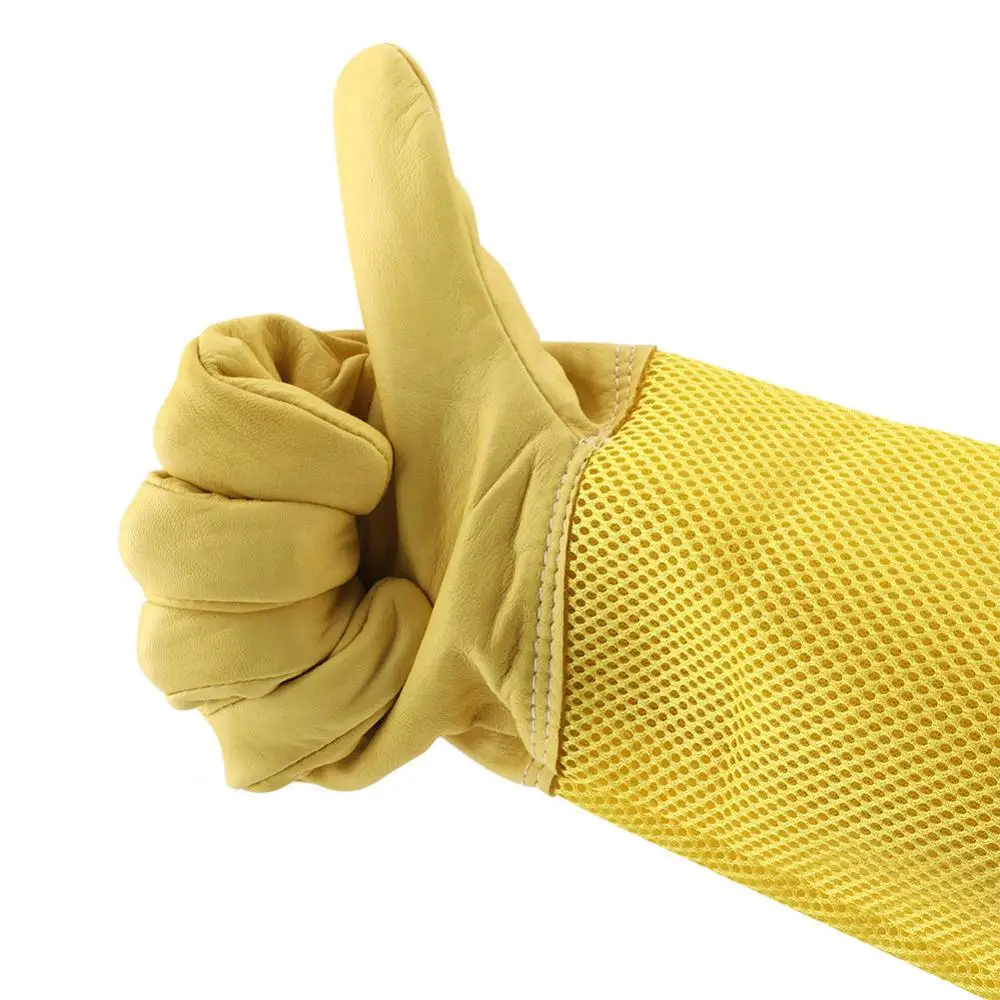 Защитные перчатки для пчеловодства с длинным сетчатым рукавом для начинающих, рабочий инструмент для пчеловода XL