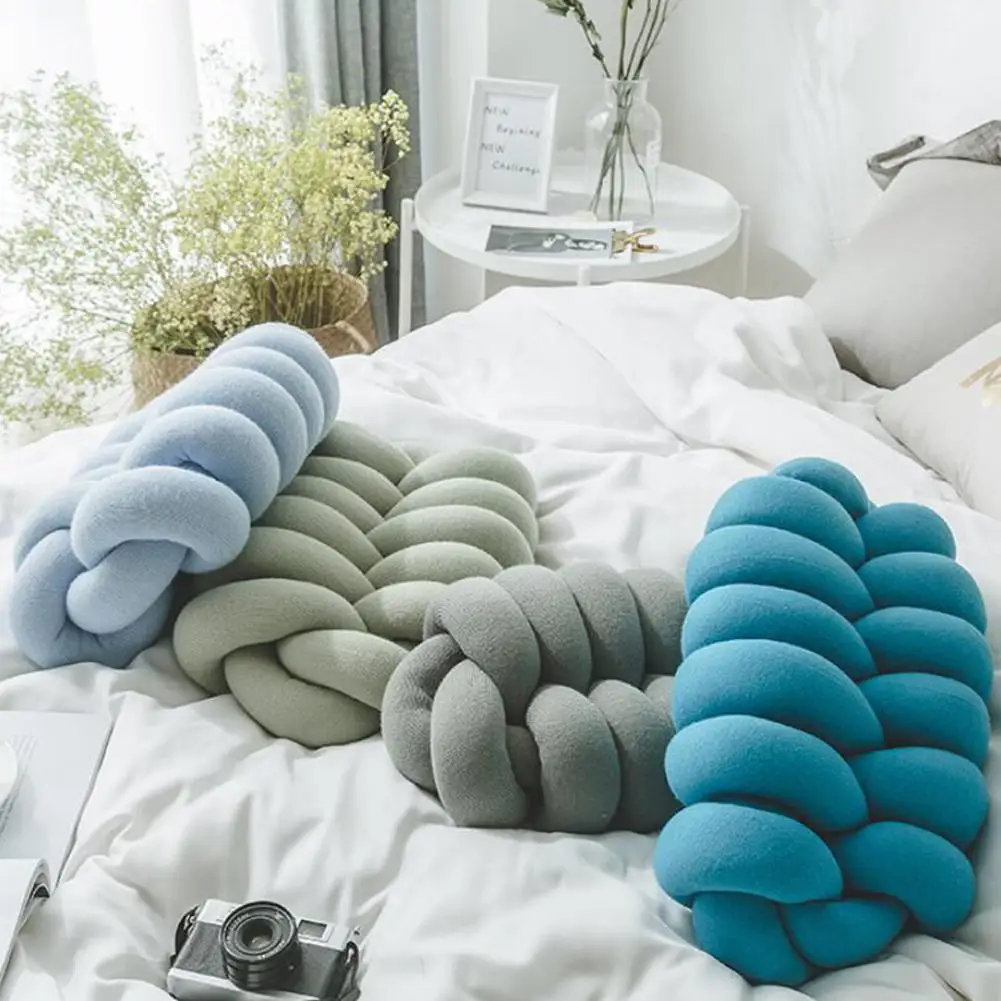 

Nordic Style Creative Soft Solid Color Knotted Throw Pillows with Filler for Sofa Office Nursery Decor Kids Room Cushions Pillow