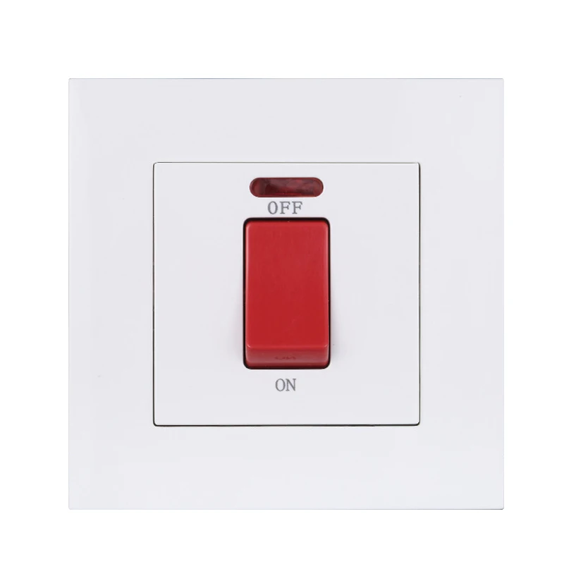 

With Indicator Light Switch 45A High Power Switch Panel Type 86 Double Maximum Current Switch