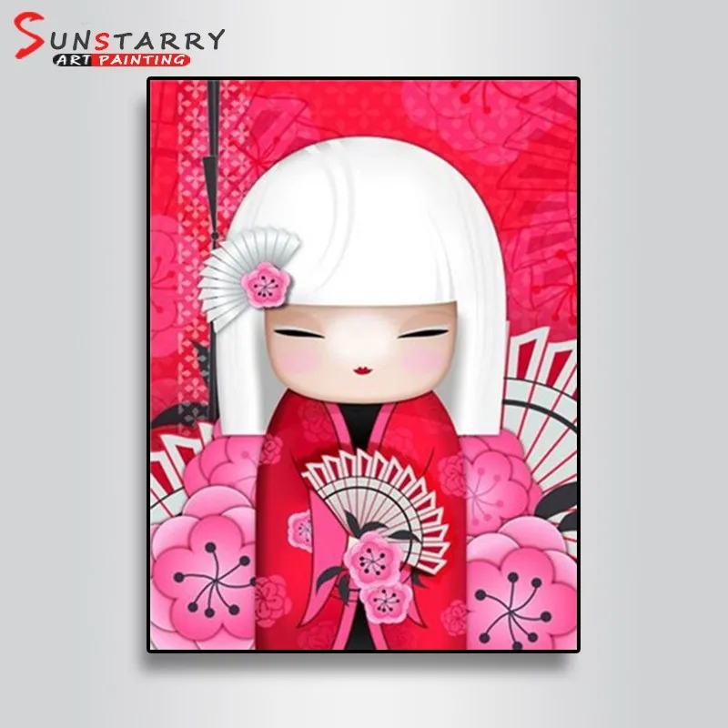 Sunstarry 5D DIY полностью круглые милые куклы Алмазная мозаика мультяшный узор вышивка
