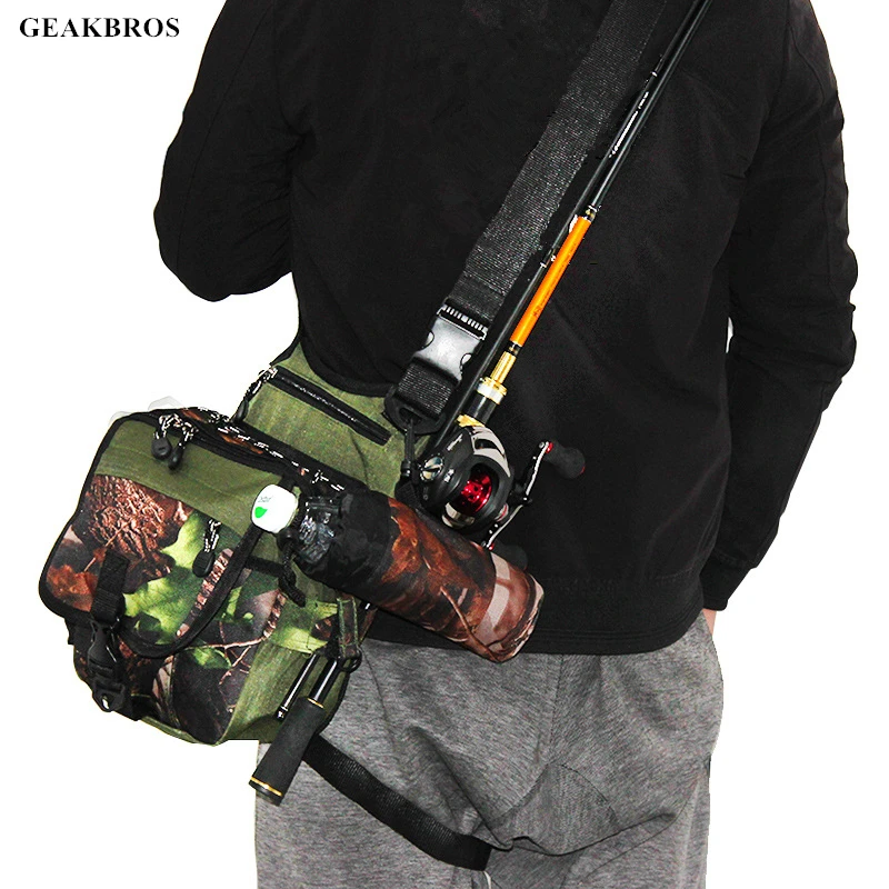 

Portable Multifunction Fishing Bag Oxford Fishing Lure Reel Carrier Shoulder Waist Backpack Bag for Carp Pesca 24 * 20 * 11cm