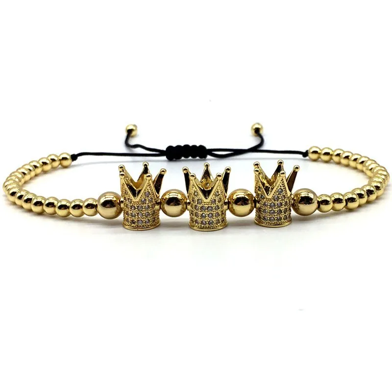 

Fashion Crown Charm Bracelet Men Women Vintage Geometric Lion Adjustable Handmade Beads Bracelet Couple Birthday Jewelry Gift
