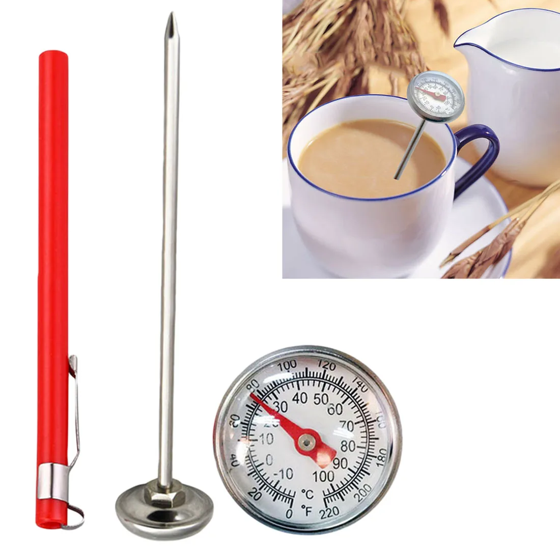 

1pc Cooking BBQ Probe Thermometer Kitchen Stainless Steel Oven Cooking Tools Food Meat Gauge Meat Thermometer -10C to 100C