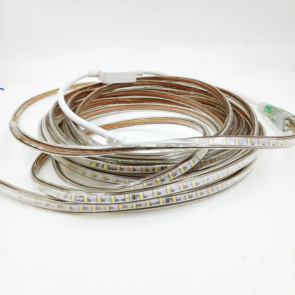 #Best 1 25M 3014 LED Strip Light 220V IP67 Waterproof LED Tape 120LEDs Meters Super Bright Dimmable LED Strip for Living Room