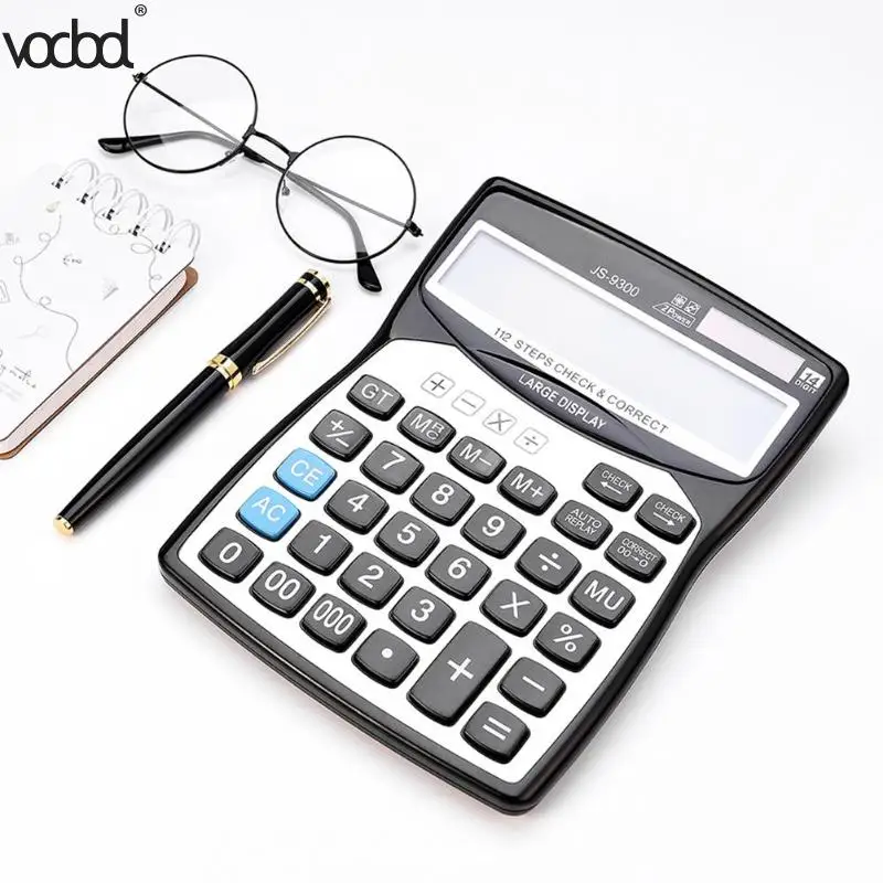 VODOOL 14 أرقام حاسبة 2in1 الشمسية الإلكترونية حاسبات سطح المكتب مكتب أداة المزدوج إمدادات الطاقة المحمولة Calculatrice