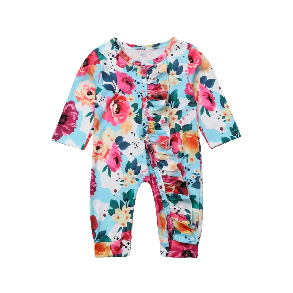 

Flower Newborn Infant Kid Baby Girls Rompers Floral Baby Girl Clothes Ruffles Long Sleeve Jumpsuit Playsuit