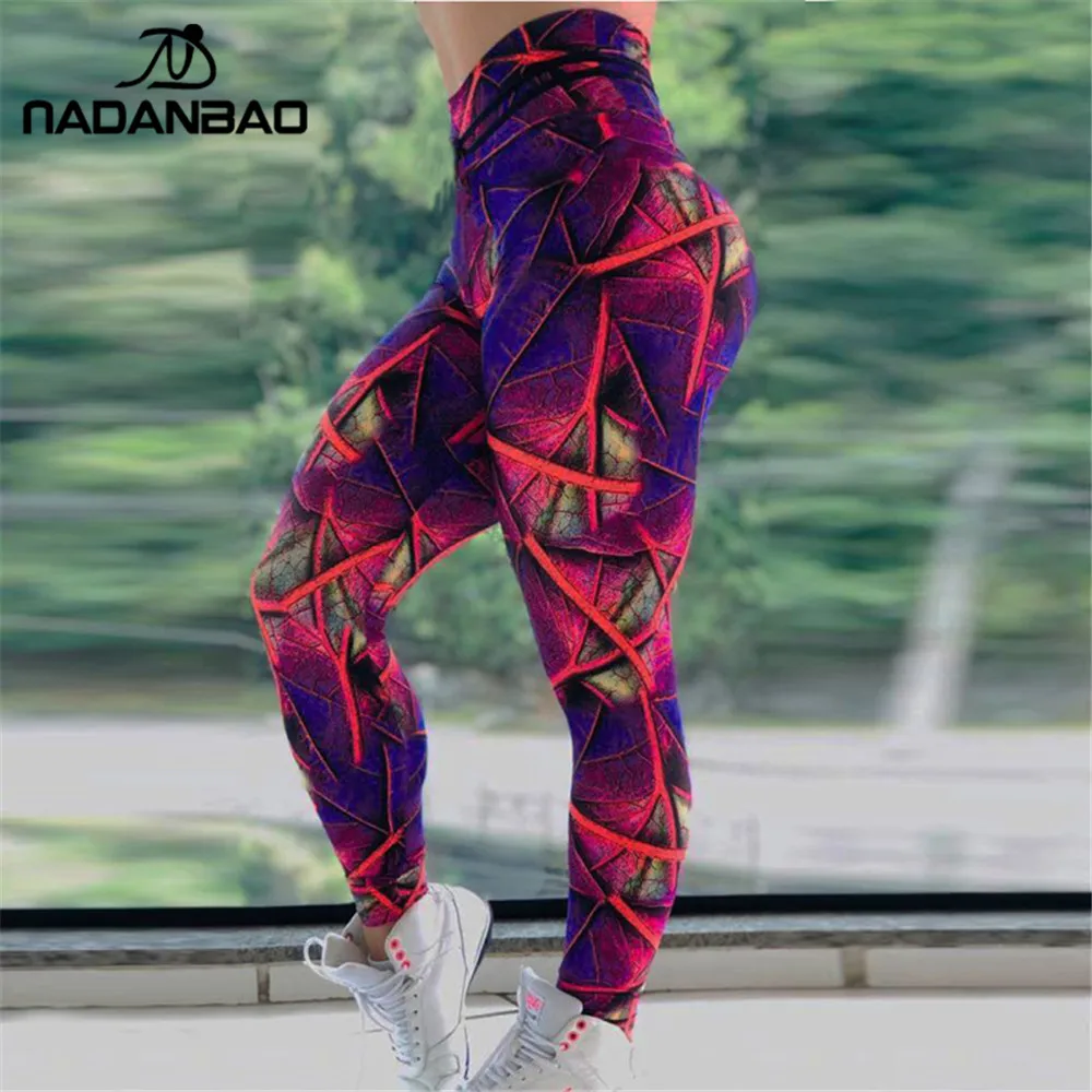 Женские весенние леггинсы NADANBAO спортивные Леггинсы для фитнеса с 3D принтом