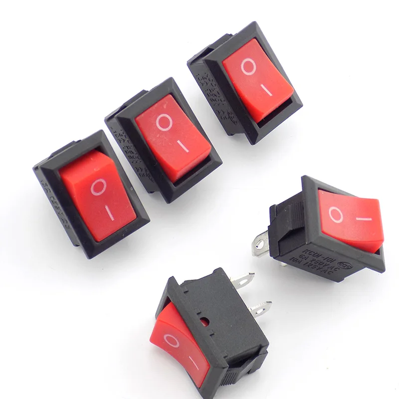 

5pcs 2 Pin 2 Boat Rocker on-off Switch Push Button Switch 10A 125VAC 6A/250VAC 15*21mm for Car Dash Dashboard Truck RV ATV Home