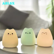 Animal Bedside Lamp Baby 3D Cartoon Small Cat Night Light For Bedroom Lamps AAA Battery Christmas